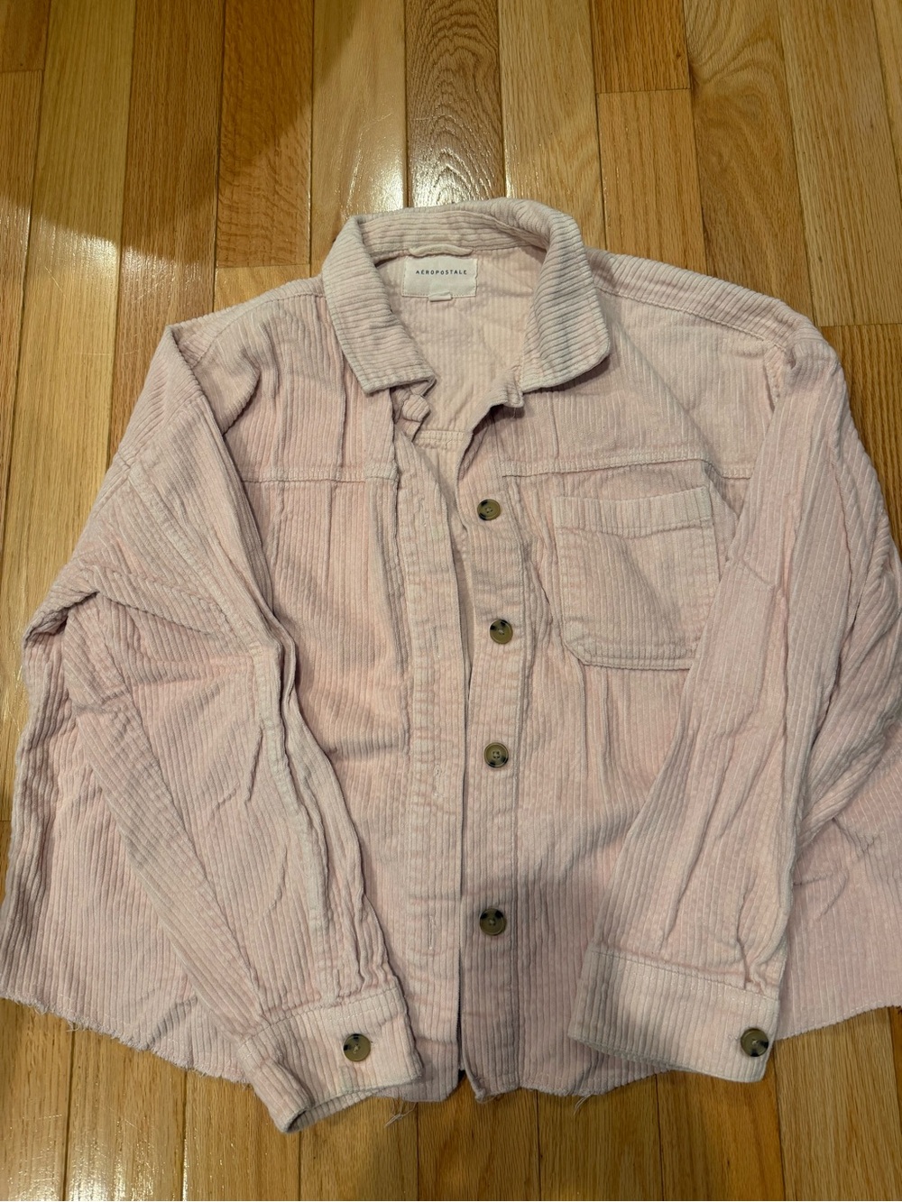 Aeropostale Pale Pink Corduroy Shirt Jacket